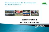 RAPPORT - cc-rabastinois.fr · D’ACTIVITE Communauté de Communes du Rabastinois ... – . Préambule 1 Le mot du Président 2 Organisation et Fonctionnement 3 Les délégués 4