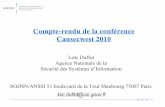 Compte-rendu de la conférence Cansecwest 2010 · les impacts de ces requêtes sur la base de donnée sont pour l’instant mal mesurés. Loïc Duflot – SGDSN/ ANSSI ... RFID hacking
