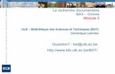 La recherche documentaire BA3 Chimie Module 3 · La recherche documentaire BA3 –Chimie Module 3 ULB –Bibliothèque des Sciences et Techniques (BST) ... Schéma réactionnel. D.