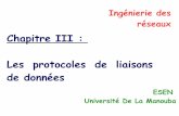 Chapitre III : Les protocoles de liaisons de données · 2017-11-16 · Ingénierie des réseaux Chapitre III : Les protocoles de liaisons de données ESEN Université De La Manouba