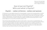 Que et qui est Psyché? Who and what is Psyche? · Quant à la magie, ... Nafs en arabe. » “Psyche (Psyché in French) is the Greek term for ... recette. De ses ailes rapides,
