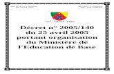 minedub organisation du minedub - …pedagogo.e.p.f.unblog.fr/files/2011/02/mineduborganisationdumine... · 1 Le Président de la République, Vu la Constitution ; Vu la loi n° 98/004