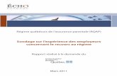 Sondage sur l’expérience des employeurs concernant … · Sondage sur l’expérience des employeurs concernant le recours au régime Rapport réalisé à la demande du Mars 2011.