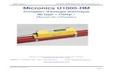 Micronics U1000-HM Manuel de l'utilisateur Micronics … · respectivement en amont et en aval des transducteurs une longueur de tuyau droite supérieure ou égale à 20 fois et 10