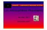 Les Atmosph ères Plan étaires - astrosurf.com planetaires.pdf · ... tous les éléments du ciel et de la terre avaient leurs ... dieux et en bas (sous la Terre) les enfers ...