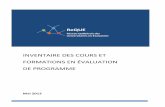 Réseau Québécois des Universitaires en Évaluation · Evaluation (3 cr.) Ce cours présente des méthodes d’évaluation des conséquences des politiques publiques. Le principal