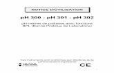 pH-mètres de paillasse avec fonctions BPL (Bonne … (instructions FR)/manpH300, 301, 302_fr.pdf · • IEC 801-3 Â Rayonnement radio-fréquences ... • un logiciel d’application