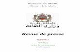 Royaume de Maroc - minculture.gov.ma · Maroc à la fin de ce mois. ... nationale de la critique littéraire. Les travaux de ce ... ment à la place des Nations et à l'entrée de