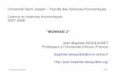 Université Saint Joseph – Faculté des Sciences …jb.desquilbet.pagesperso-orange.fr/docs/L_L3_diapos3.pdf · Chapitre 3 : Les canaux de transmission de la politique monétaire