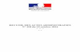 RECUEIL DES ACTES ADMINISTRATIFS N° 110 du … · Décision du 3 octobre 2016 de délégation de signature du comptable de la trésorerie de Villers- ... DIRECTION DÉPARTEMENTALE