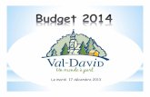 Le mardi 17 décembre 2013valdavid.com/static/media/uploads/documents/Tresorerie/budget2014... · Remboursement au fonds de roulement 111 589 $ 1.51% Assurances ... Saint-Faustin-Lac-