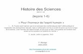 Histoire des Sciences - Personal Homepageshomepages.ulb.ac.be/~pmarage/HIST-F-101_notes_1-6.pdf · (leçon 1) 1. Histoire du Ciel et de la Terre ... Bien souvent, l’astronome et
