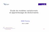 Etude de mod èles variationnels et apprentissage de ...zeng/phddefence.pdf · Transformée de Fourier Petit, moyen, grand Paramètre définissant les dictionnaires Zones intéressantes