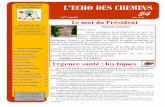 juillet 2018 Page L’ECHO DES CHEMINS · Jean-Maie Thiblet 30 sept. 2018 Fin de la 13ème saison d'accueil pèlerins à la cathédrale de Reims ... vous était donné à Baye, au