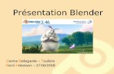 Présentation Blender - toulibre.org · Qu’est-ce que Blender ? • Suite graphique de modélisation, animation et rendu 3d. • Outils de montage vidéo/audio. • Compositing
