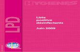 Liste LPD positive désinfectants Juin 2009 - NosoBasenosobase.chu-lyon.fr/recommandations/sfhh/2009_desinfection... · B Hygienes - 2009 - Volume XVII - n°3 Liste Positive Désinfectants
