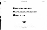 INTERIIATIOIIAL BIODETERIORAT/011 BuLLETINibbsonline.org/download/journals/IBB Vol 04 1968 - No 2.pdf · 2018-05-15 · recommandees pour les materiaux de planche, mais son aptitude