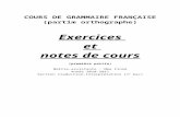 COURS DE GRAMMAIRE FRAN‡AISE - Coursmf's Blog ? Web view(partim orthographe) Exercices . et . notes