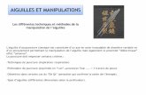 Les différentes techniques et méthodes de la manipulation ... · Les différentes techniques et méthodes de la manipulation de l’aiguilles L’aiguille d’acupuncture classique