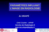 PARAMÈTRES INFLUANT L’IMAGE EN RADIOLOGIE · PARAMÈTRES INFLUANT L’IMAGE EN RADIOLOGIE JL DRAPÉ CHU Cochin - APHP Service de Radiologie B jean-luc.drape@aphp.fr