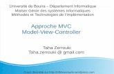Approche MVC Model-View-Controller · Approche MVC Model-View-Controller Taha Zerrouki Taha.zerrouki @ gmail.com Université de Bouira Département Informatique– Matser Génie des