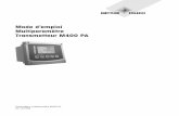 Mode d’emploi Multiparamètre Transmetteur M400 PA · PDF fileMode d’emploi Multiparamètre Transmetteur M400 PA Transmetteur multiparamètre M400 PA 30 134 636