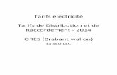Tarifs électricité Tarifs de Distribution et de ... · PDF fileORES (Brabant wallon) Tarifs électricité Ex SEDILEC. Page 1. Note introductive 3 2. Territoire desservi 4 3. Tarifs