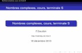 Nombres complexes, cours, terminale S - mathsfg.net.free.frmathsfg.net.free.fr/terminale/TS2011/nombrescomplexes/nombres... · Nombres complexes, cours, terminale S Notion de nombre