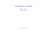 Compilation Certiﬁ´ee - irit.frMartin.Strecker/Talks/seminaire_irit_2004_11_10.pdf5 Contenu 0. Motivation 1. Compilation v´eriﬁ´ee • MicroJava: Typage, s´emantique • Compilation;