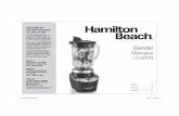 Blender - Hamilton Beachuseandcares.hamiltonbeach.com/files/840210002.pdf · The blender as provided may draw significantly less power. Peak power is the measure of the motor wattage