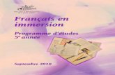 *VER£EMW IR MQQIVWMSR - gov.pe.ca · Programme de français en immersion 5 annéee Avant-propos Ce programme d’études s’adresse aux enseignants de la 5 annéee du Français