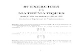 87 EXERCICES - Laboratoire de Mathématiquesmath.univ-bpclermont.fr/~serlet/oral.pdf · 1 87 EXERCICES DE MATHÉMATIQUES posés à l'oral des concours 1994 et 1995 des écoles d'ingénieurs