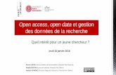 Open access open data et gestion des donn©es de la .Open access, open data et gestion des donn©es