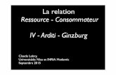 Ressource - Consommateur IV - Arditi - Ginzburg 5 Arditi Ginzburg (C... · La relation Ressource - Consommateur IV - Arditi - Ginzburg Claude Lobry, Universitéde Nice et INRIA Modemic