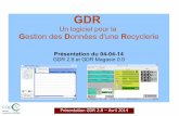 GDR - Cap3c · Présentation GDR 2.8 – Avril 2014 GDR – Un logiciel pour la Gestion des Données d'une Recyclerie Les points abordés Une utilisation « monoposte » ou « Client