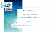 Politique d’évaluation PÉI - cavelier.ecolelasalle.com · En ce qui concerne le 3e bulletin (juin), le programme PEI ne permet pas de continuer dans le groupe en cas d’échec