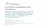 Fonction publique de l'Ontario - gojobs.gov.on.ca publique de l'Ontario... · curriculum vitae concis qui sont axés sur les renseignements les plus pertinents pour les exigences