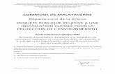 COMMUNE DE MALATAVERNE - drome.gouv.fr · La Société « SIBILLE Outillage » est soumise à la législation relative aux Installations Classées pour la Protection de l’Environnement
