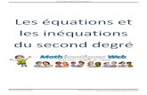 Les équations et les inéquations ... - mathematiques-web.fr · Cours de maths en première S Mathématiques Web Téléchargé sur Les équations et les inéquations du second degré