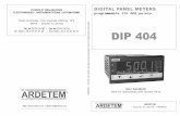 e c i t o n DIP 404 - ardetem-sfere.com · PROGRAMMING p5 4.1 Communication with the instrument p5 ... S T N E M E R I U Q E R E C A P S . 2. dimensions Case terminals) (with : mm