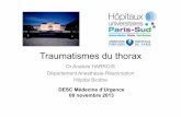 Dr Anatole HARROIS Hôpital Bicêtre - urgences-serveur.fr · Pneumothorax compressif Contusion pulmonaire Hémothorax Contusion myocardique Tamponnade Rupture trachéobronchique