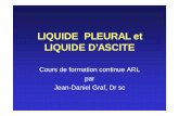 LIQUIDE PLEURAL et LIQUIDE D’ASCITE - arlweb · Le liquide pleural •Anatomie •Formation du liquide pleural •Mécanismes de l’épanchement pleural • Transsudat/exsudat: