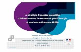 La stratégie française en matière d’infrastructures de ...cache.media.education.gouv.fr/file/2014/77/9/13_-_20140423_InfoD-Nrj-Env... · les défis mondiaux (GEO, GES, alertes