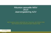 Réunion annuelle MSV 2014 Jaarvergadering AZV mise en oeuvre de l’approche MSV - le groupe de travail... · Création du groupe de travail de pédiatrie MSV • 2006 : création