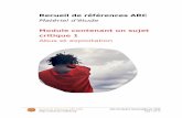 Recueil de références ARC - Resource Centre · • Kit animateur Conseils ... nécessite une analyse de risque, ainsi qu’une analyse de genre, fondamentale pour ...