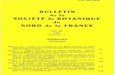 BULLETIN de la SOCIËTË de BOTANIQUE du NORD de la … · Société de Botanique du Nord de la France Fondée en 1947 Siège social : U.E.R. de Biologie, SN2 — 59655 VILLENEUVE