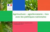 Agrticulture – agroforesterie – lien avec les politiques ... · Plan de compétitivité et d’adaptation des exploitations agricoles. Les politiques publiques et instruments
