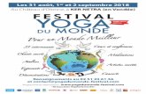 Festival... · Les 31 août, et 2 septembre 2018 Au Château d'Olonne, à KER NETRA (en Vendée) DU MONDE VENEZ SOIRÉES Concert Méditatif et Film le Vendredi