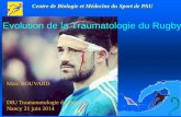 Evolution de la Traumatologie du Rugby - Dr Marc BOUVARD · Centre de Biologie et Médecine du Sport de PAU Incidence Traumatique en Sport Collectif Incidences p.1000 h-joueur Entraîne