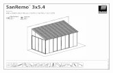 rSanRemo TM 3x5 - BAHAG · Ce produit dolt etre assemble sur une base / surface plane et solide (comme du beton ou de l'asphalte) et ancre au sol. Choisissez votre emplacement attentivement